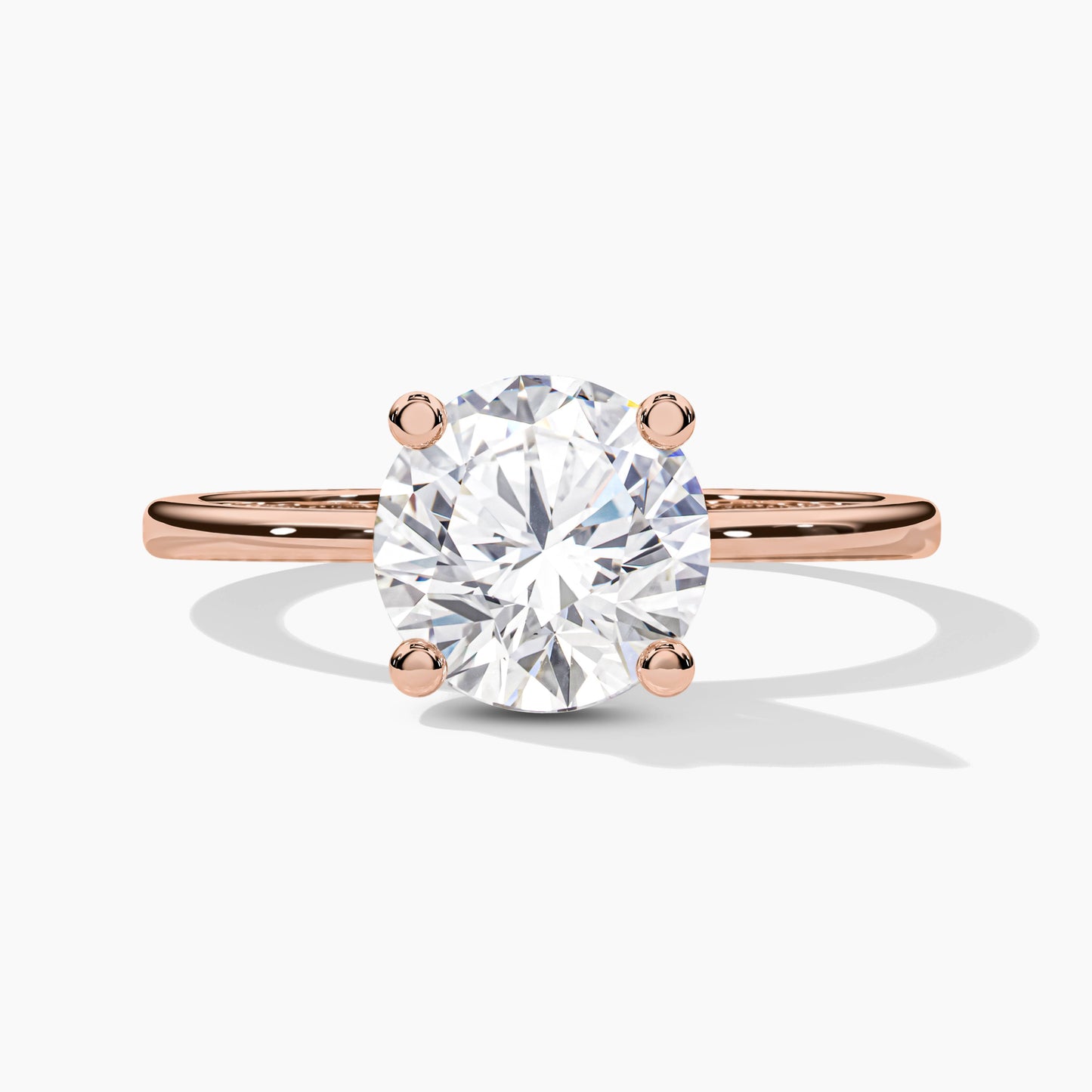 single diamond silver ring rose gold