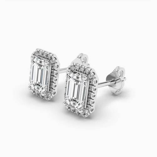 sterling halo diamond earrings