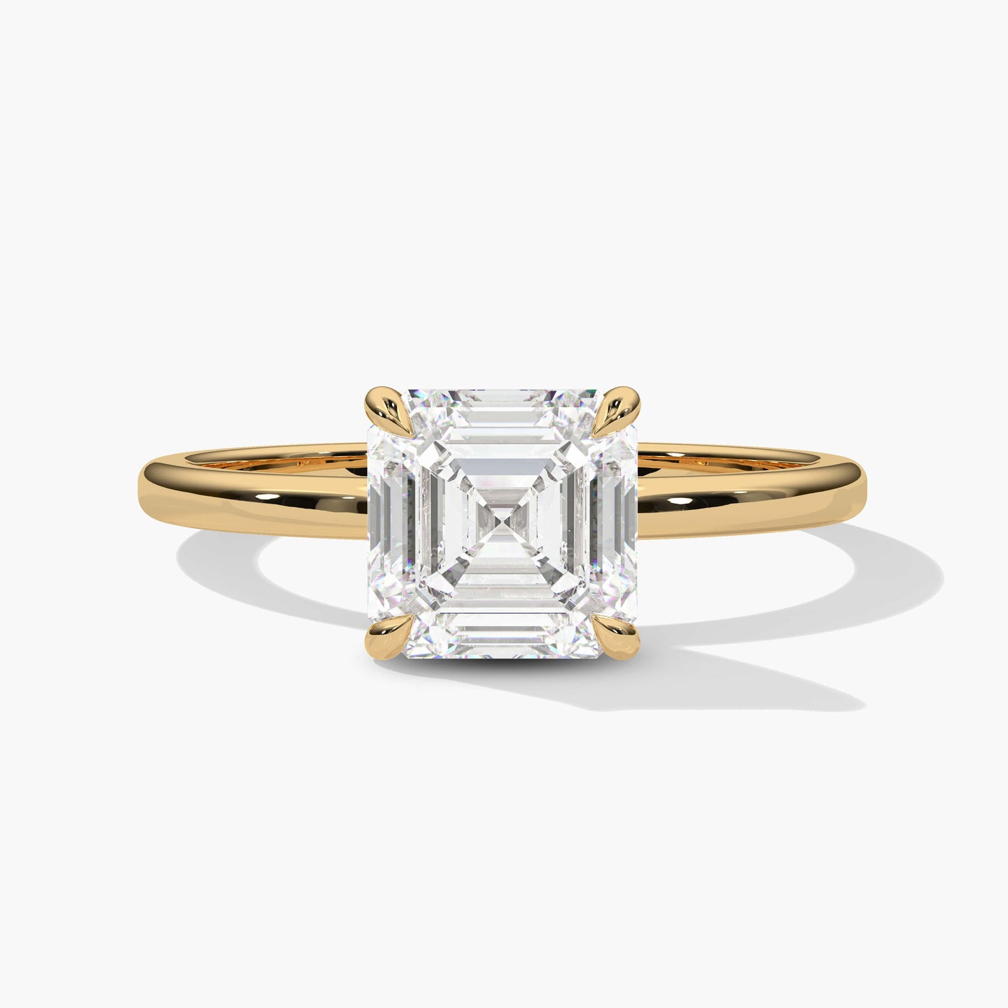 Asscher Diamond Solitaire Diamond Ring
