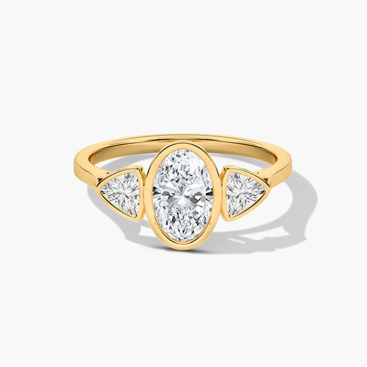 yellow gold plated 3 layer diamond ring