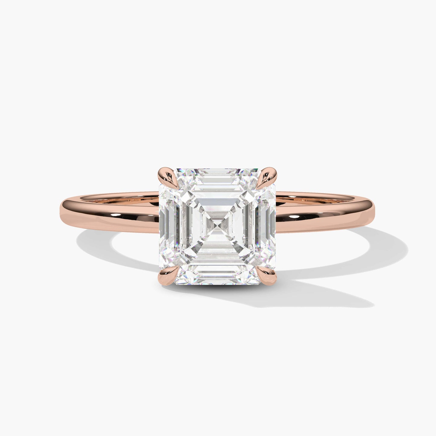 Asscher Diamond Solitaire Diamond Ring