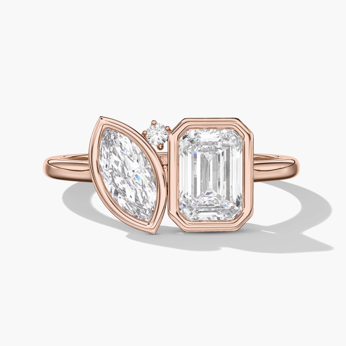 marquise and emerald diamond cluster ring