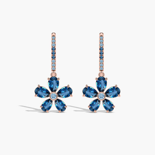 silver flower earrings