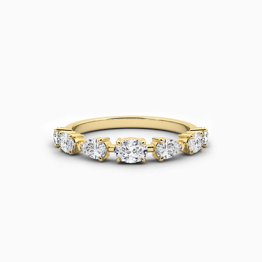 Mixed shape diamond ring
