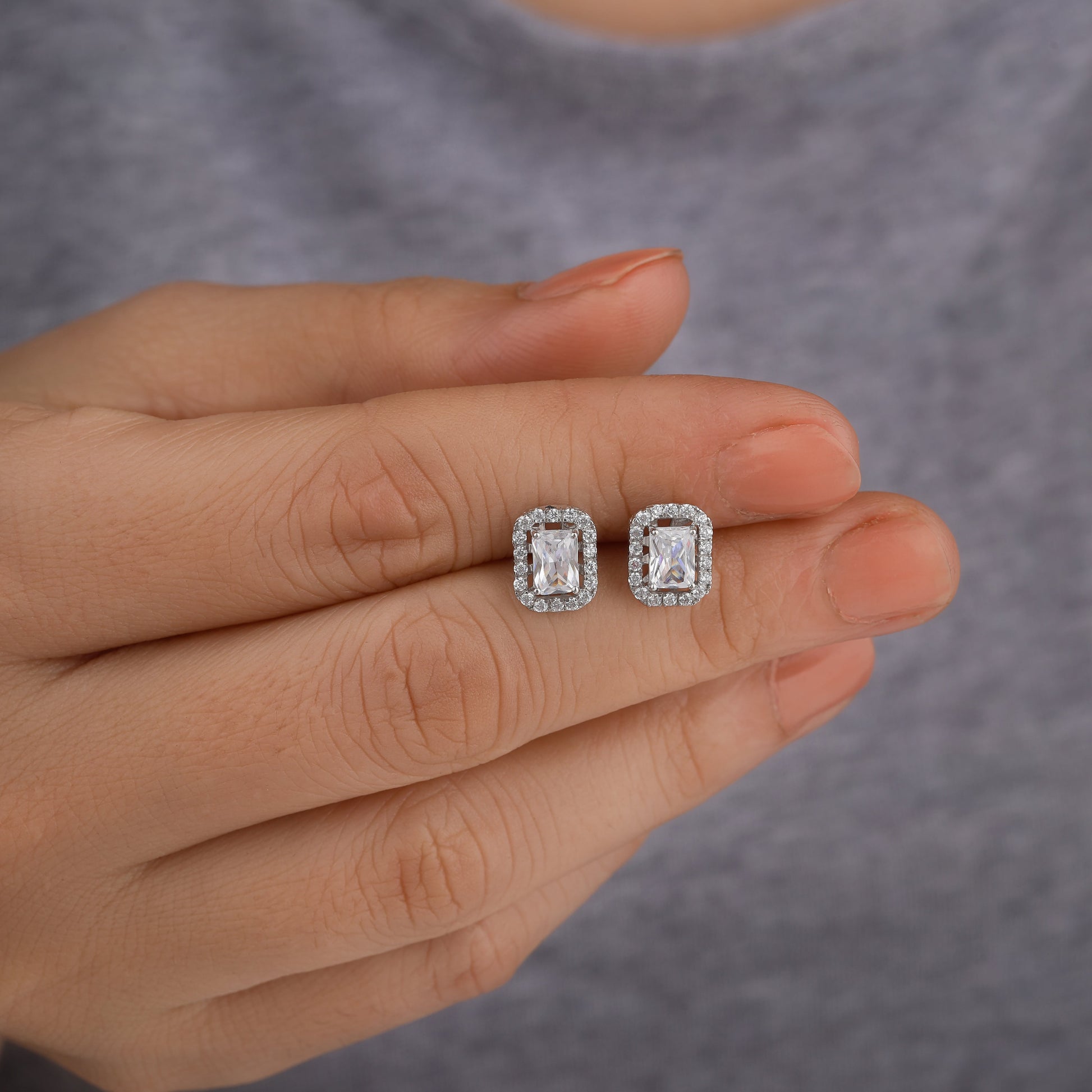 Silver stud earrings 
