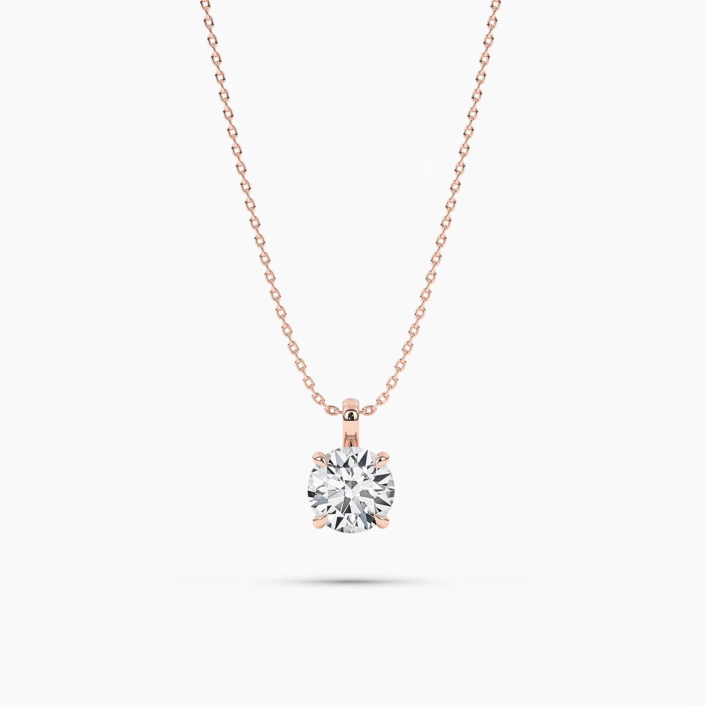 Diamond solitaire necklace rose gold