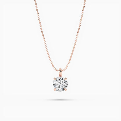 Diamond solitaire necklace rose gold