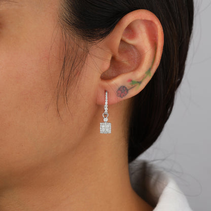 Silver hoop earring