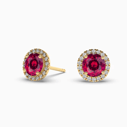 925 Silver Ruby Stud Earrings