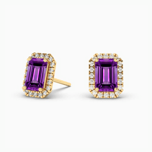 purple diamond amethst earrings