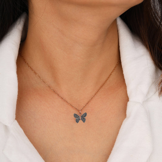 black butterfly pendant