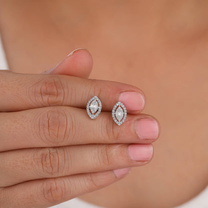 Marquise diamond stud earrings