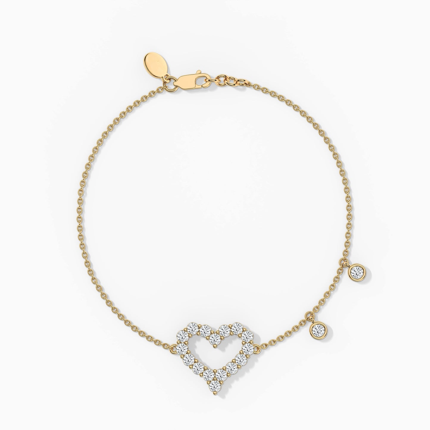 Heart Diamond Silver Bracelet for Women