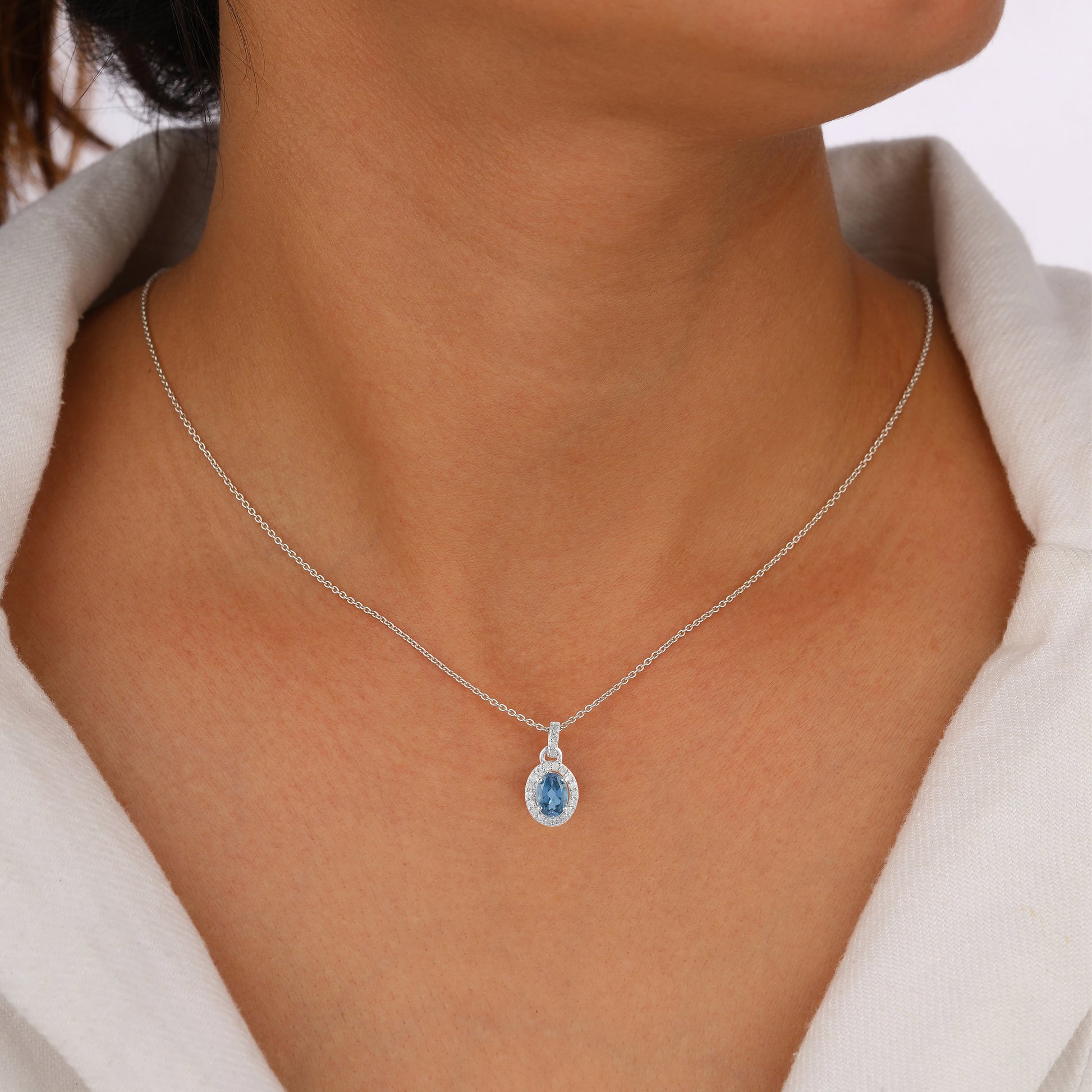 blue topaz pendant for women