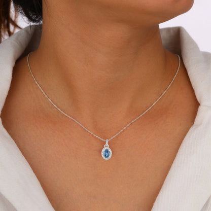 blue topaz pendant for women