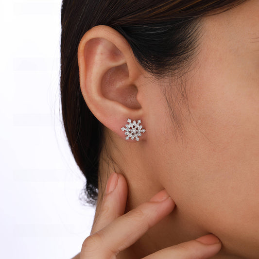 Sterling Silver Snowflake Earrings