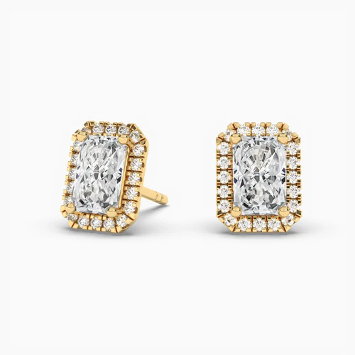 Yellow gold plated diamond earrings