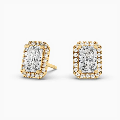 Yellow gold plated diamond earrings