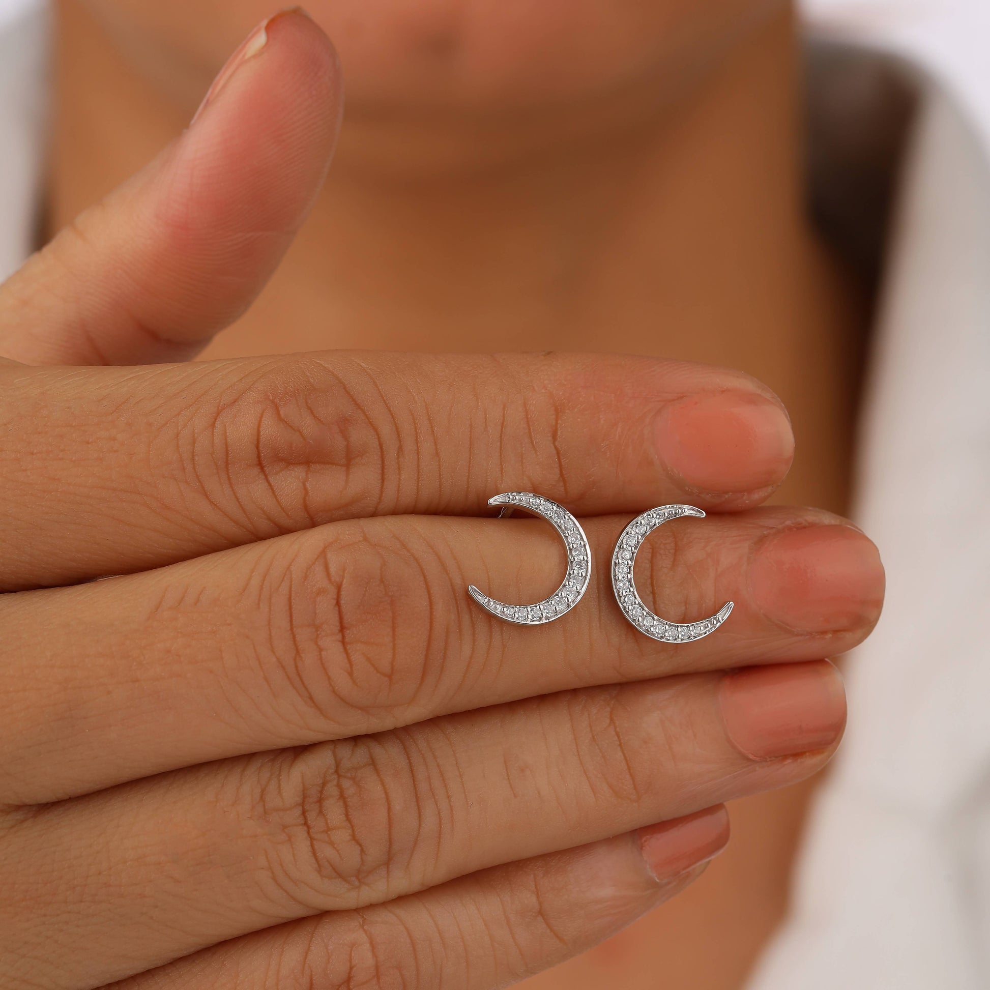 sterling silver moon earrings