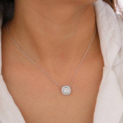diamond halo necklace