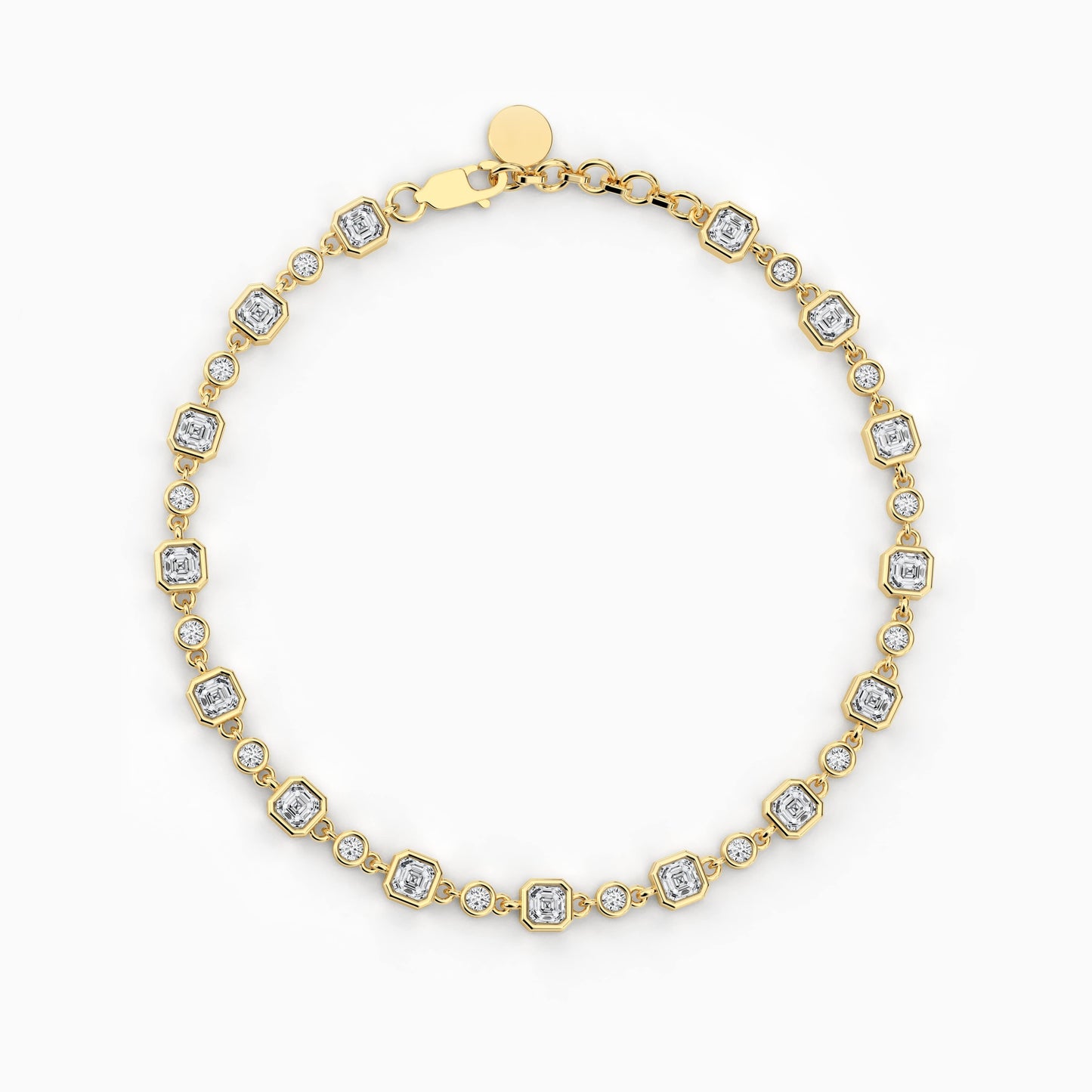 Asscher diamond bracelet rose gold