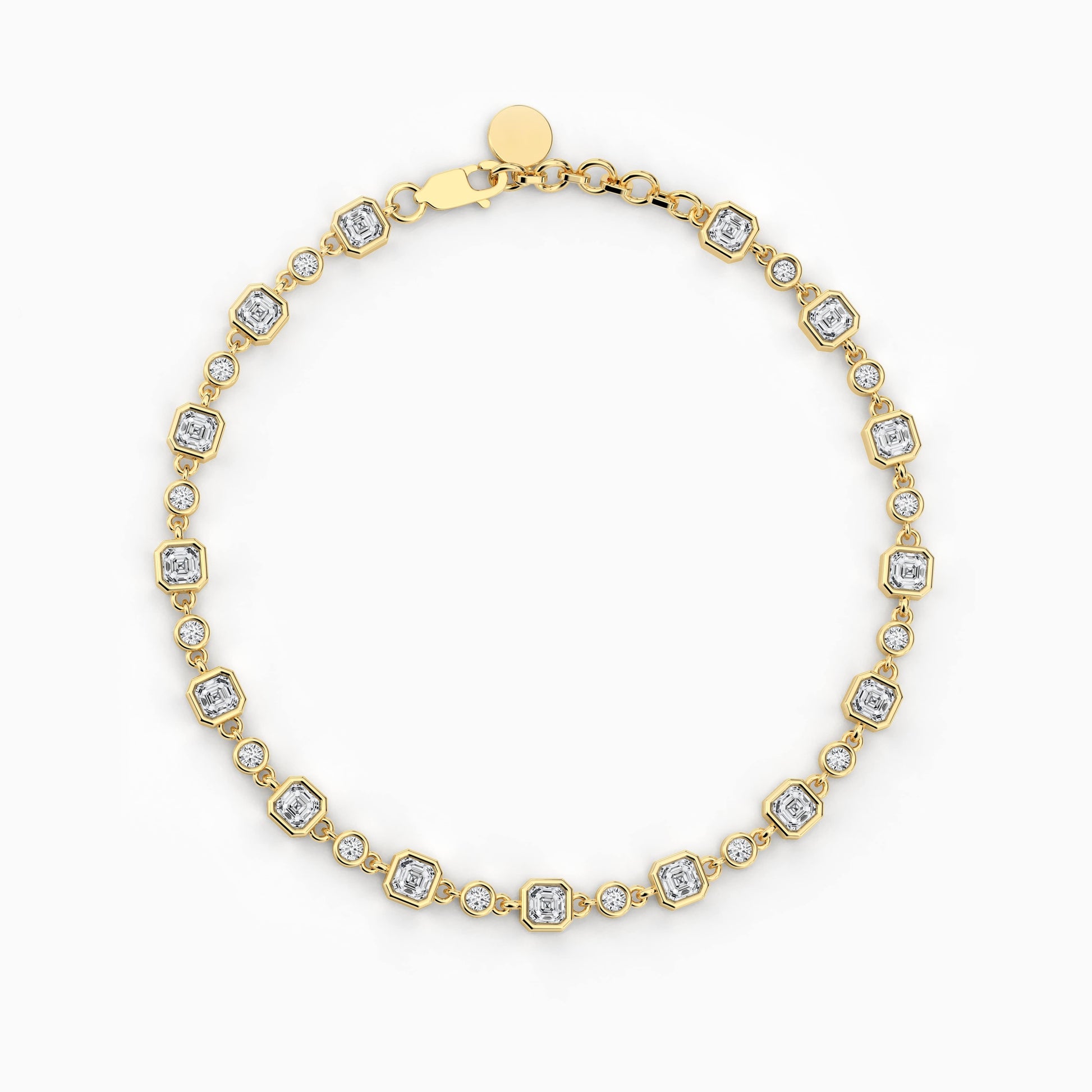 Asscher diamond bracelet rose gold