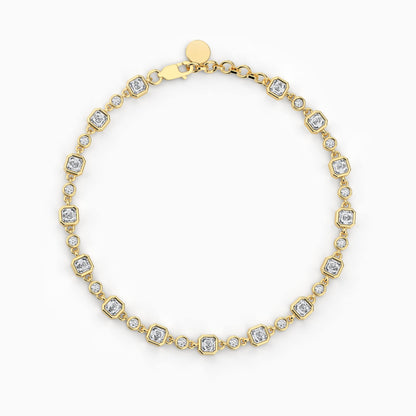 Asscher diamond bracelet rose gold