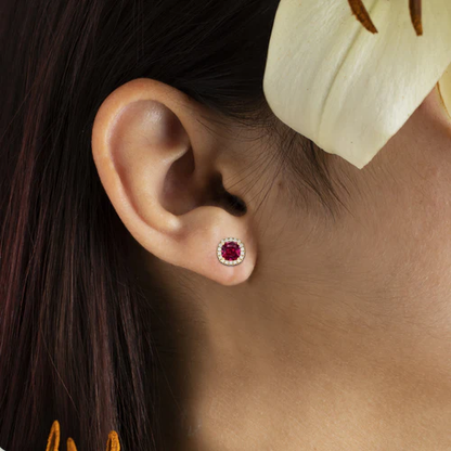 Sterling Silver Ruby Earrings