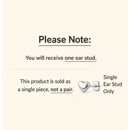 Informational text about a single ear stud on a beige background