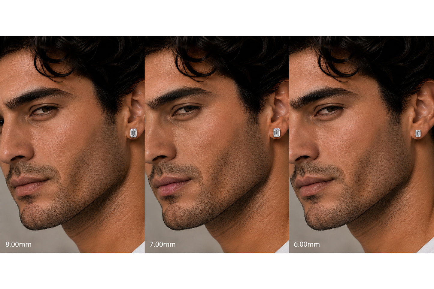 925 Silver Diamond Rectangle Stud Earrings