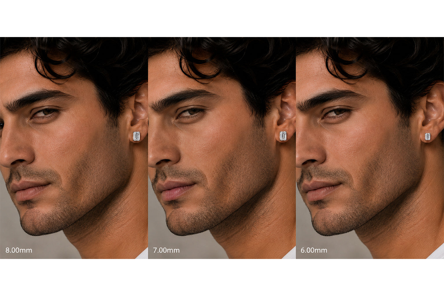 925 Silver Diamond Rectangle Stud Earrings