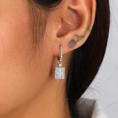 Silver drop earrings