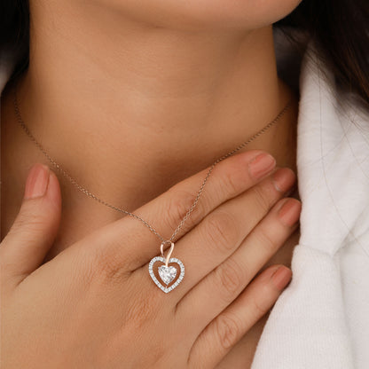 Heart-shaped diamond necklace