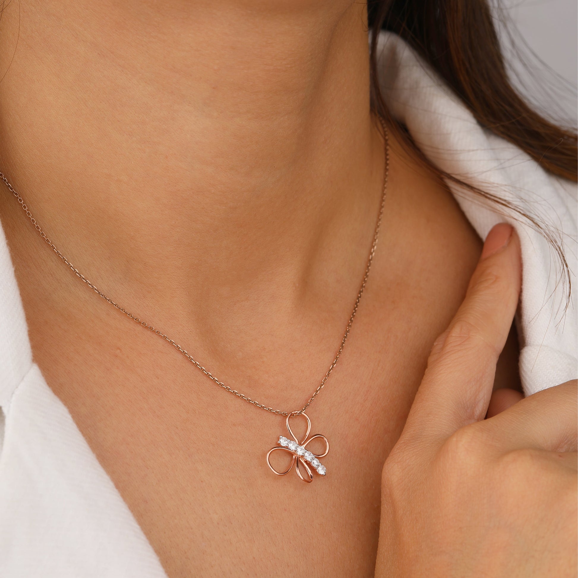 rose gold butterfly necklace