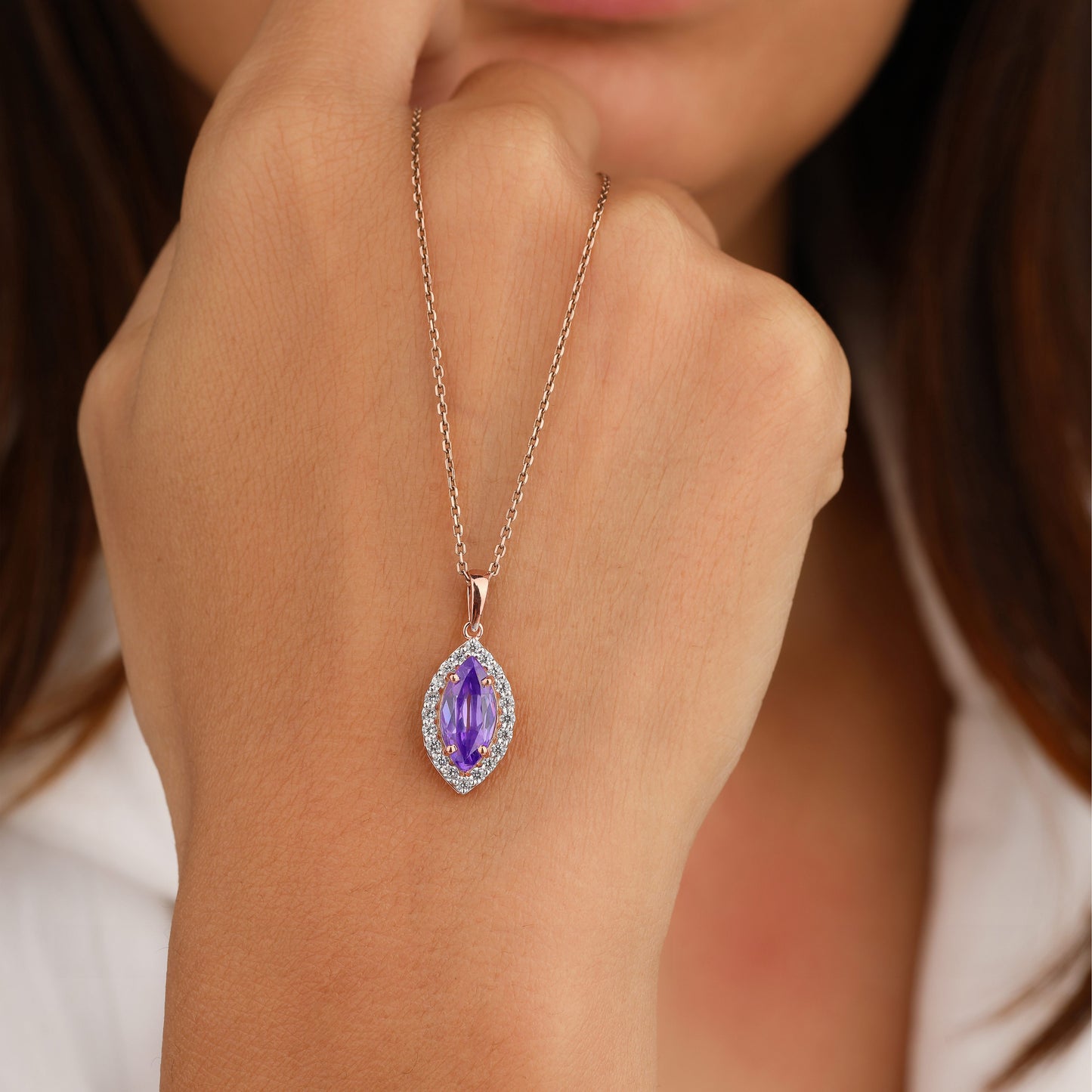 Purple color silver jewellery design