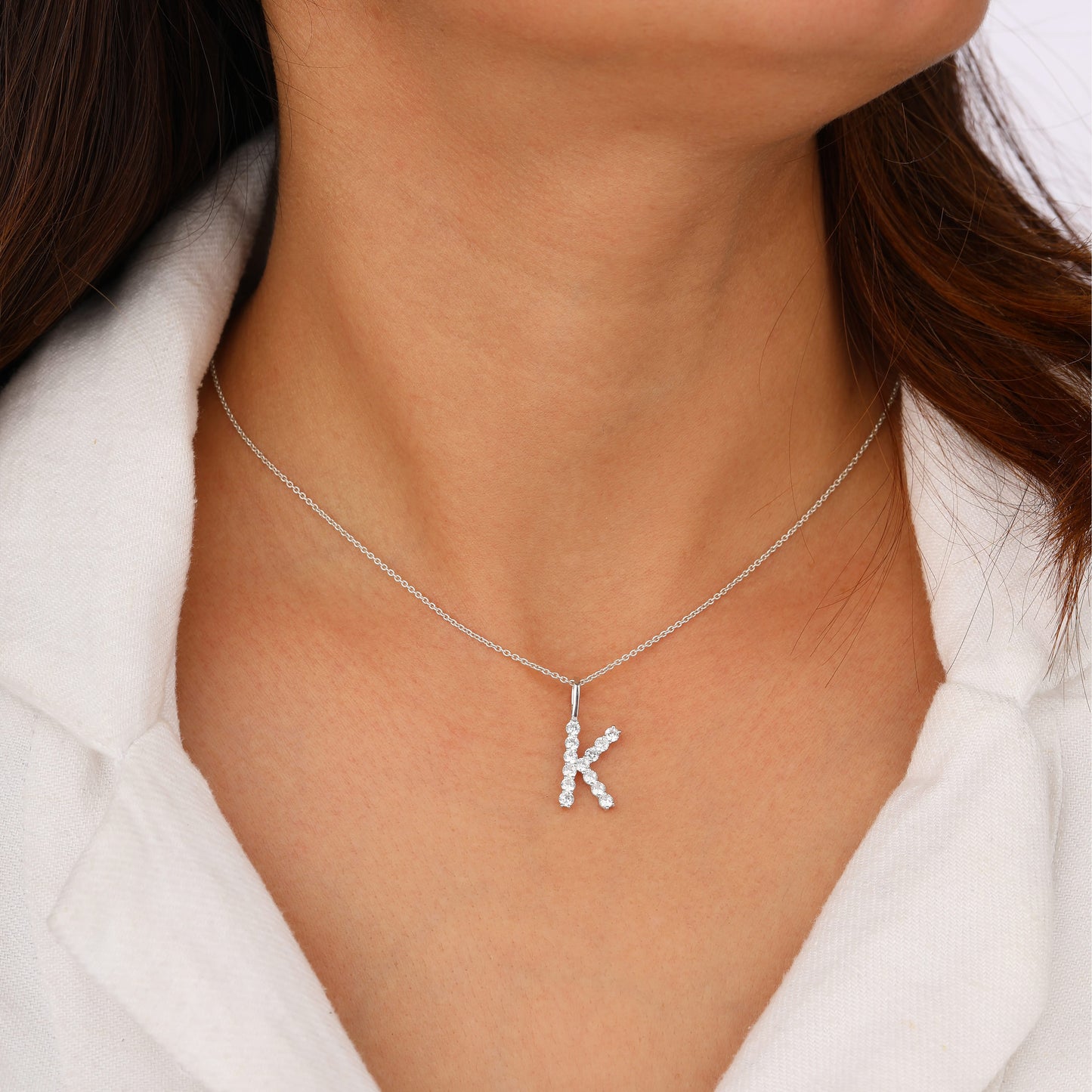 K Initial Necklace in 925 SIlver