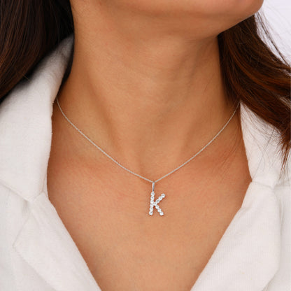 K Initial Necklace in 925 SIlver