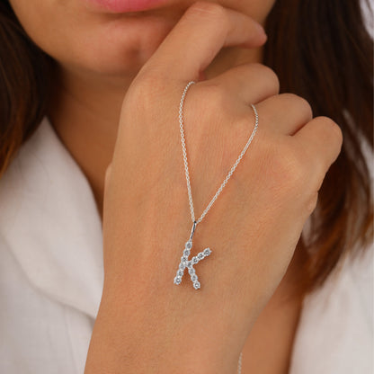 K Initial Necklace in 925 SIlver