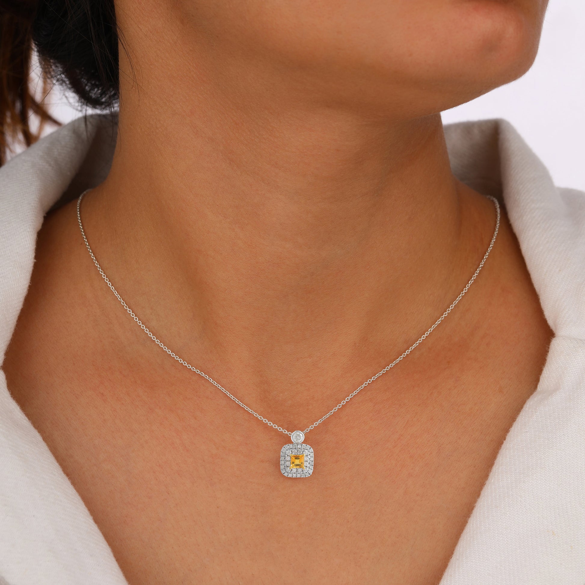 Yellow diamond pendant