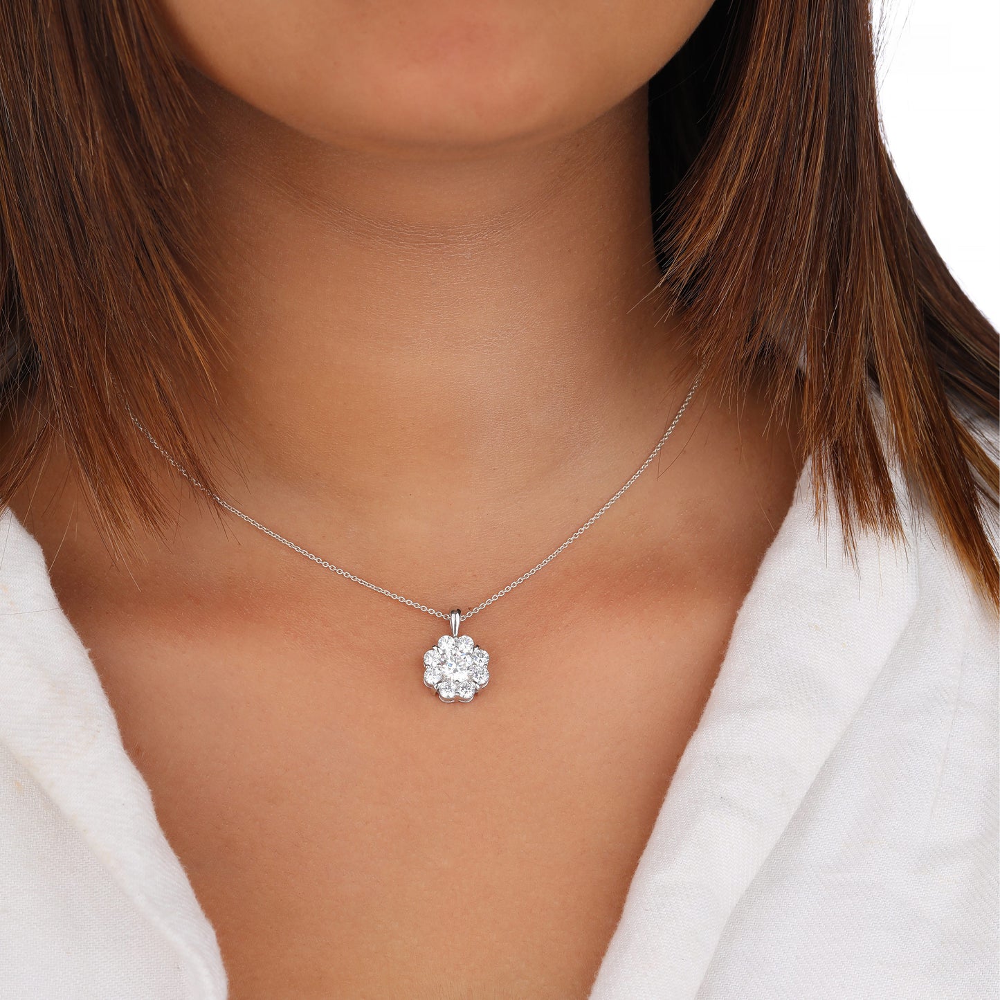 Cluster diamond pendant