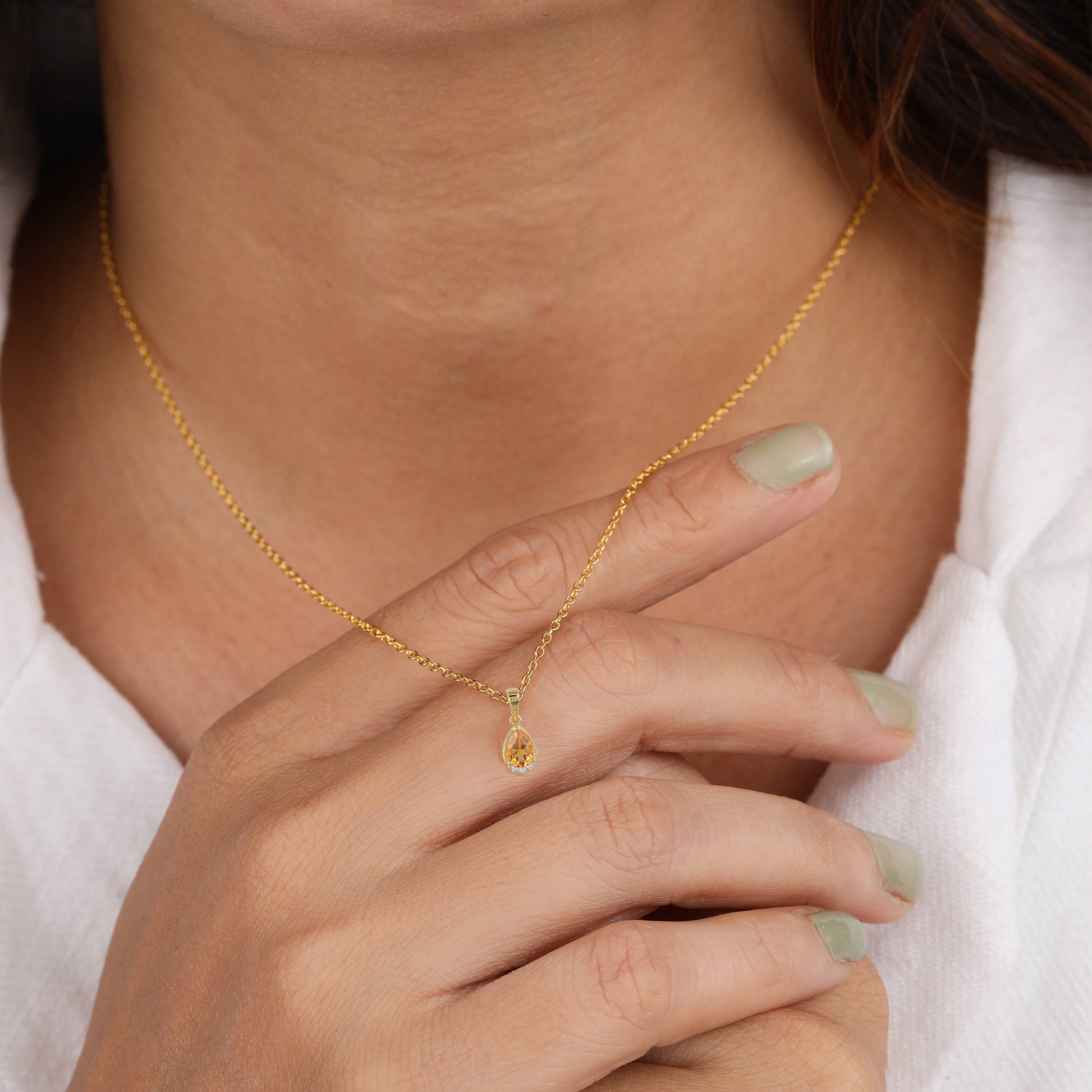 citrine stone pendant