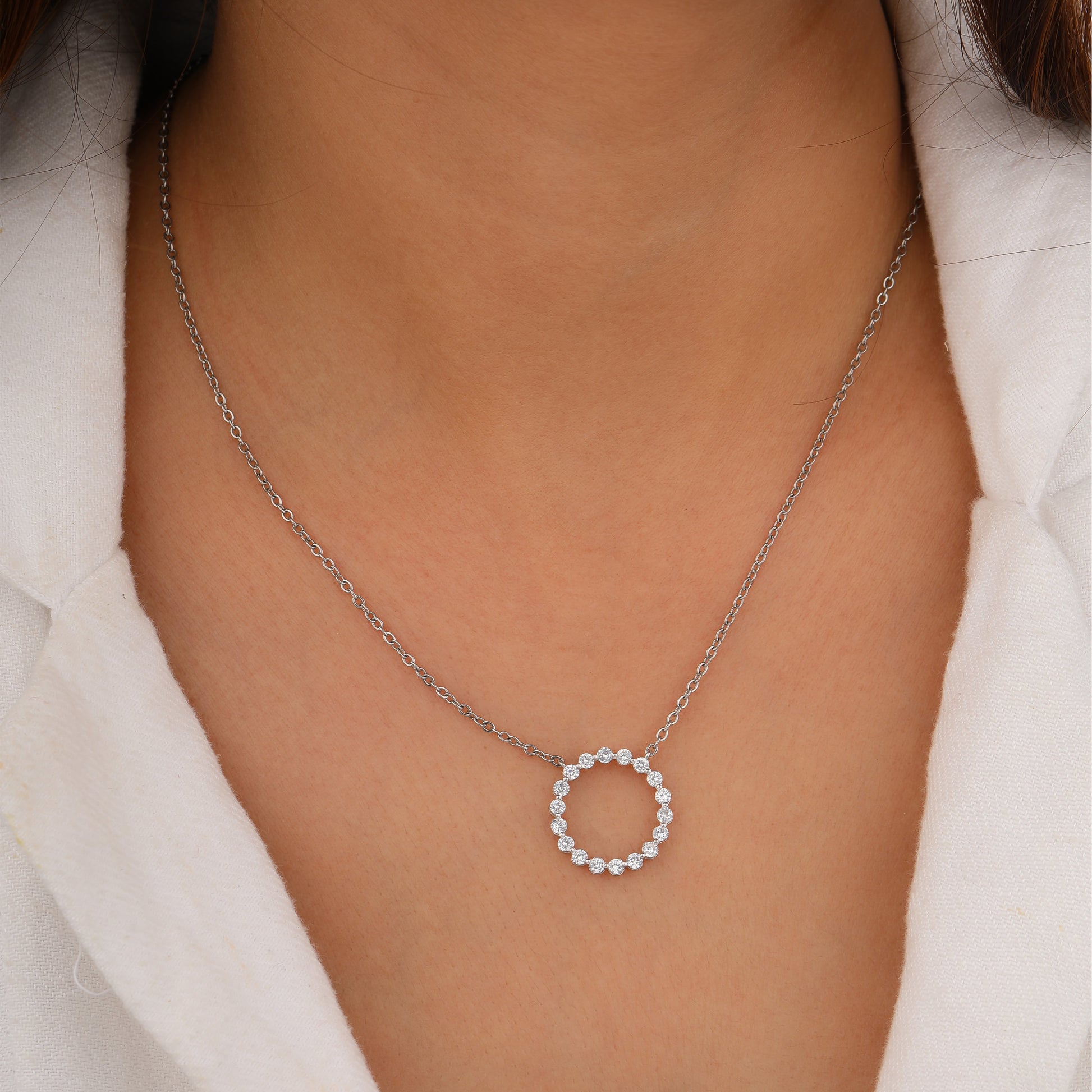silver diamond pendant