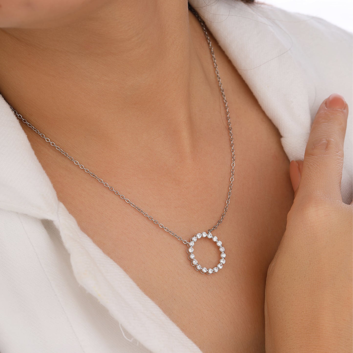 silver circle pendant