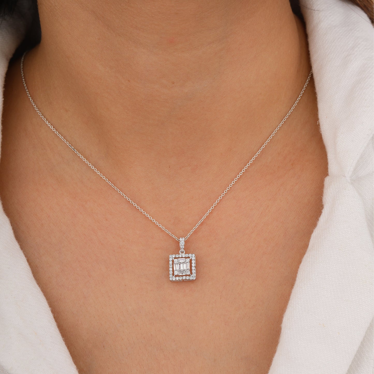 silver diamond pendant