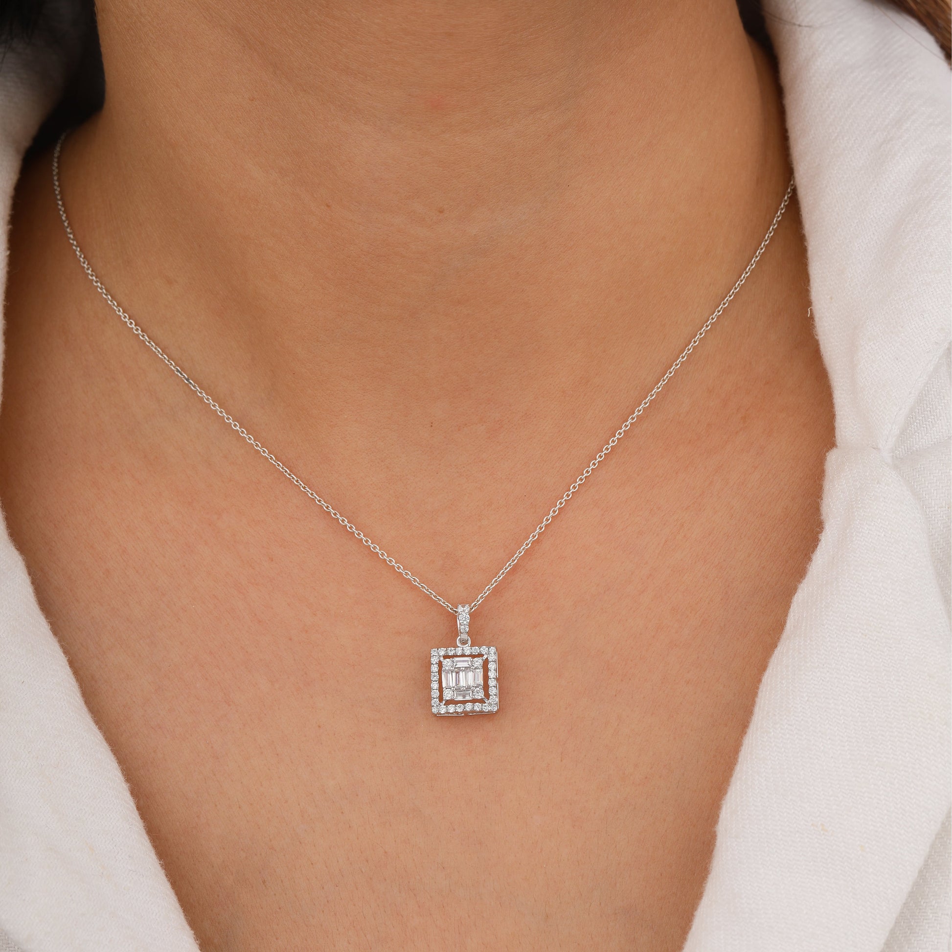 silver diamond pendant