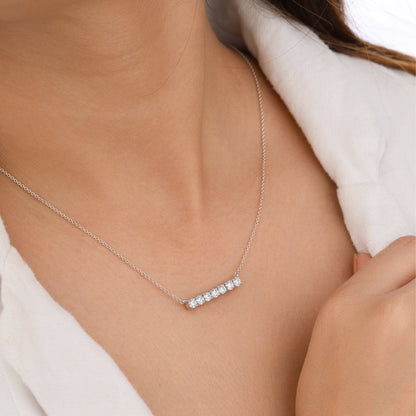 Horizontal diamond bar necklace