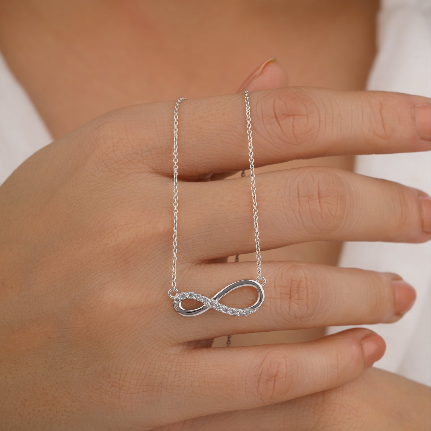 diamond silver necklace