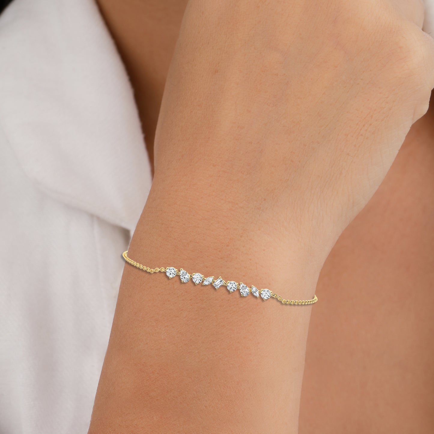 American Diamond Pure Silver Bracelet for Womens