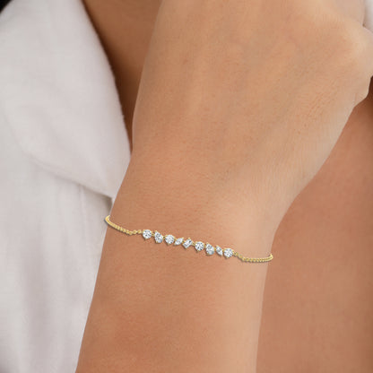 American Diamond Pure Silver Bracelet for Womens