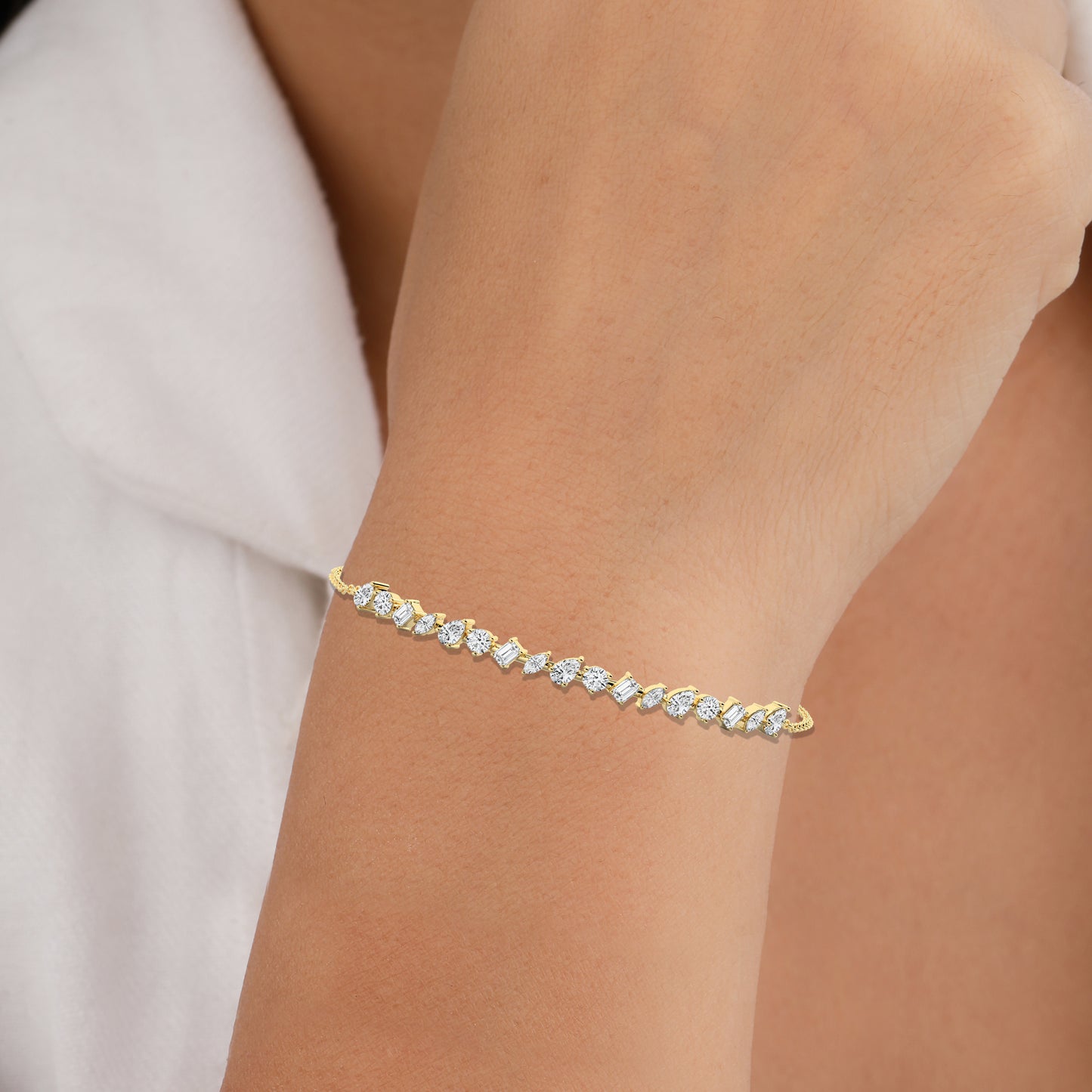 silver bracelet with stones